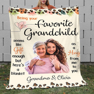 Being Your Favorite Grandchild, Personalized Blanket, Family Gifts - Blanket - GoDuckee
