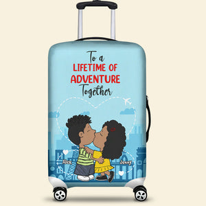 Personalized Gifts For Couple Luggage Cover 03TOMH261224HG - Luggage Covers - GoDuckee