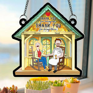 Personalized Gifts For Couple Suncatcher Ornament, Thank You For Loving Me Being There 03TGQN110225PA - Ornament - GoDuckee