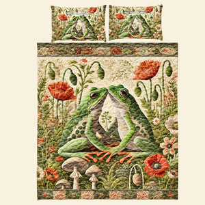 Frog Couple Lover Quilt Bedding Set Special Line 03XQMH080125 - Blanket - GoDuckee