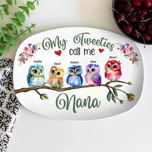 Grandma Little Tweeties, Personalized Resin Plate, My Tweeties Call Me Nana, Birthday Gift For Grandma - Resin Plate - GoDuckee