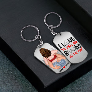 Romantic Couple, I Love You Forever, Personalized Stainless Steel Keychain, Gifts For Couple - Keychains - GoDuckee