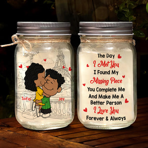 Personalized Gifts For Couple Frosted Jar Light 02XQMH211224HG - Drink Jar - GoDuckee