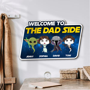 Personalized Gifts For Dad Wood Sign Welcome To The Dad Side 06TOTN020224HA - Wood Signs - GoDuckee
