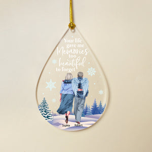 Your Life Gave Me Memories, Gift For Couple, Personalized Ornament, Old Couple Ornament, Christmas Gift - Ornament - GoDuckee