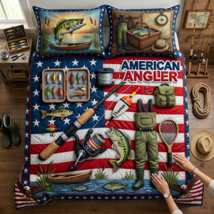 USA Fishing Quilt Bedding Set - Personalized Gifts For Fishing Lovers 05TYLU260326 - Blanket - GoDuckee