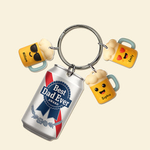 Best Dad With Little Beer Charms Acrylic Tag Keychain - Personalized Gifts For Father 01NAQN250425 - Keychains - GoDuckee