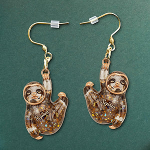 Tired Anti-social Sloth Hang In There Earrings - Personalized Gifts For Sloth Lover 06qhqn240625 - Earrings - GoDuckee