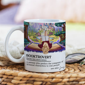 Personalized Gifts For Girl Book Lover white edge to edge mug Booktrovert 03XQMH030125TM - Coffee Mug - GoDuckee
