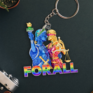 LGBT Couple Statue Acrylic Keychain - Personalized Gifts For Couple 02OHPU310525 - Keychains - GoDuckee