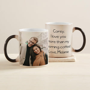 Custom Couple Photo, Personalized Color Changing Mug, Gift For Boyfriend, Husband - Magic Mug - GoDuckee