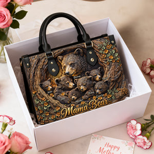 Strong Mama Bear Leather Bag - Personalized Gift For Mom 02HULU070226 - Leather Bag - GoDuckee