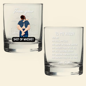 Personalized Gifts For Couple Whiskey Glass To My Hubby 03TOMH110125HG - Whiskey Glass - GoDuckee