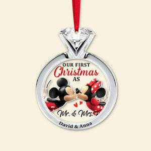 Our First Christmas As Mr And Mrs, Personalized Acrylic Ornament, PW-02QHTN041023, Xmas Gift For Couple, Anniversary Gift Idea - Ornament - GoDuckee