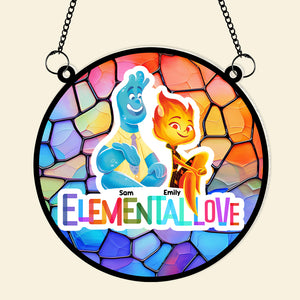 Personalized Gifts For Couple Suncatcher Window Hanging Ornament 03KAMH300524 - Ornaments - GoDuckee