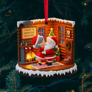 Santa Couple Christmas Ornament - Personalized Gifts For Couple 06PGLU090825-Homacus
