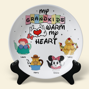Personalized Gifts For Grandma Ceramic Round Plate 02ohpu180325 - Ceramic Round Plate - GoDuckee