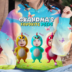 Custom Photo Gifts For Grandma Shirt 01tglu120325 Grandma's Favorite Peeps - AOP Products - GoDuckee