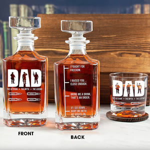 Veteran Dad Whiskey Decanter Set - Personalized Gift For Dad 03TOQN220525 - Whiskey Bottle - GoDuckee