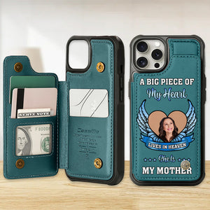 Custom Photo Gift For Mom Leather Flip Wallet Phone Case Heaven Memorial 02XQMH220225 - Phone Case - GoDuckee