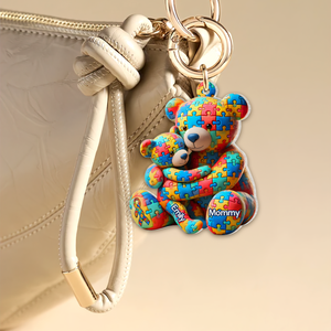 Personalized Gifts For Autism Keychain Bear Mother and Kid 03ohpu220225 - Keychains - GoDuckee