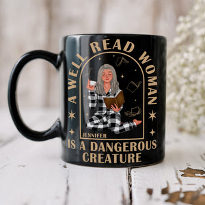 Personalized Gifts For Book Lovers Coffee Mug 03kaqn110125pa A Well Read Woman Is A Dangerous Creature - Coffee Mug - GoDuckee
