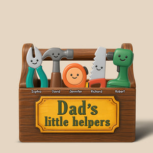 Daddy's Little Helpers Acrylic Plaque - Personalized Gifts For Father 01NAQN020525 - Shaped Plaques - GoDuckee
