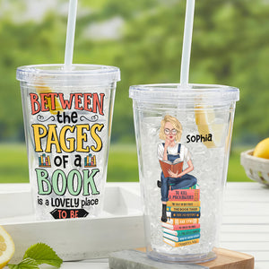 A Lovely Place To Be Personalized Acrylic Tumbler Gift For Book Lover / Gift For Girl - Tumbler Cup - GoDuckee