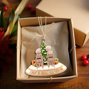 Growing Old Together Wood Ornament - Personalized Gifts For Couples 07OHLU131125 - Ornament - GoDuckee