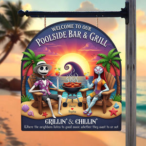 Spooky Love Wood Sign – Personalized Poolside Gifts for Couple 02naqn100625 - Wood Sign - GoDuckee