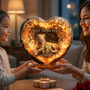 Best Lion Mom Ever Acrylic Light Box - Personalized Gifts For Moms 02nalu180326 - Light Box - GoDuckee