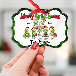 Merry Christmas, Green Monster Family, Personalized Acrylic Ornament, 01HTTN280923 - Ornament - GoDuckee