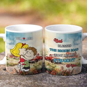 Personalized Gifts For Couple Coffee Mug Couple Hugging 02KAMH040125HHHG - Coffee Mug - GoDuckee