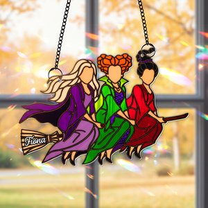 Enchanted Witches Trio Suncatcher - Personalized Christmas Gifts For Witch Lovers 02PGLU050825 - Ornament - GoDuckee