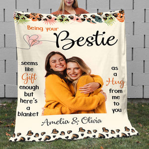 A Hug From Me To You, Personalized Blanket, Best Friend Gifts - Blanket - GoDuckee