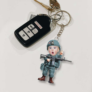 Custom Photo Gifts For Military Kid Keychain 01OHMH061224 - Keychains - GoDuckee