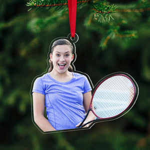 Christmas Gift For Tennis Lover, Personalized Custom Photo Ornament, Acrylic Christmas Ornament - Ornament - GoDuckee