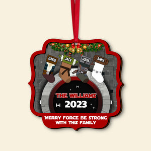 Jolliest Family In the Galaxy, Personalized 03QHTN261023 Stocking Ornament, Christmas Gift For Family - Ornament - GoDuckee