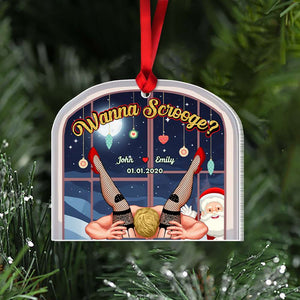 Wanna Scrooge, Couple Gift, Personalized Acrylic Ornament, Naughty Couple Ornament, Christmas Gift - Ornament - GoDuckee