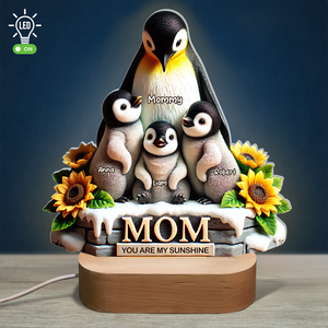 Penguin Mom Led Light - Personalized Gifts For Mom 03hupu230425 - Led Night Light - GoDuckee