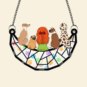 Personalized Gifts For Dog Lovers Window Hanging Suncatcher Ornament 02kaqn180225hg - Ornament - GoDuckee