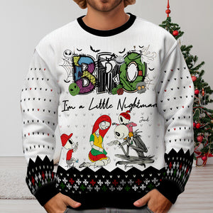 Personalized Gifts For Mom Ugly Sweater, Horror Cartoon Character 01TGLU261124 - AOP Products - GoDuckee