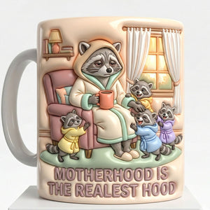 Raccoon Mom and Kids Coffee Mug - Personalized Gifts For Mother's Day 02natn040326 - Coffee Mug - GoDuckee