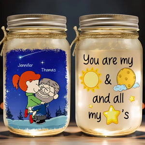 Personalized Gifts For Couple Mason Jar Light 03toqn090125hg You're My Sun And Moon And All My Stars - Drink Jar - GoDuckee