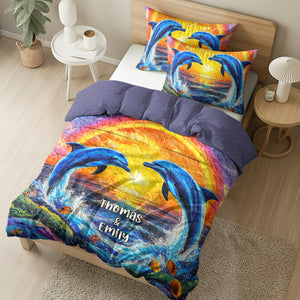 Gifts For Dolphin Couple Quilt Bedding Set Special Line 06qnqn170125 - Blanket - GoDuckee
