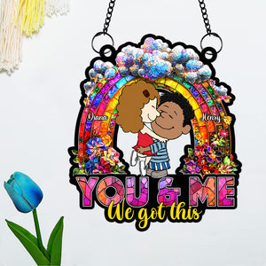Personalized Gifts For Couples Acrylic Suncatcher Rainbow Flower 02XQQN041224HG - Ornament - GoDuckee