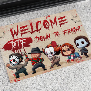 Gifts For Horror Fan Doormat, DTF Down To Fright , Funny Naughty Horror Characters 01qhdt160824 - Doormat - GoDuckee