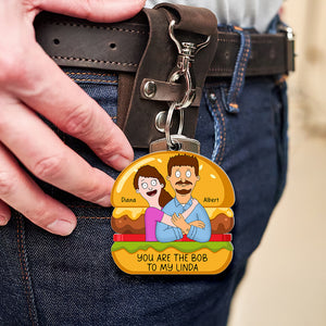 Personalized Gifts For Couple Keychain Hugging Couple 05NAQN060225HG - Keychains - GoDuckee