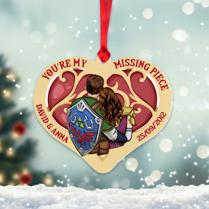 You're My Missing Piece Personalized Heart Shape Ornament -PW-05NATN120923HH, Christmas Gift For Couple - Ornament - GoDuckee