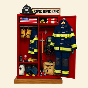 Firefighter’s Gear Locker Acrylic Plaque - Personalized Gifts For Firefighter 04QHTN060625 - Shaped Plaques - GoDuckee